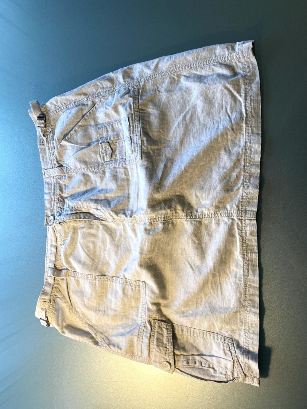 Calvin Klein Jeans Cotton Mini Cargo Skirt Off-White Size 16 Adjustable Waist